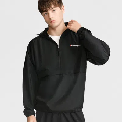 Champion Stadium Packable Jacket, Script Logo In Black