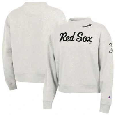 Champion Stone Boston Red Sox Triumph Tri-blend Sweatshirt In Gray