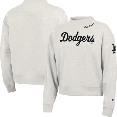 Champion Stone Los Angeles Dodgers Triumph Tri-blend Sweatshirt In Gray