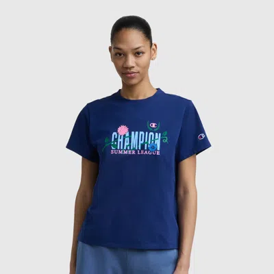 Champion Summer League Graphic T-shirt, C  Logo In Blue
