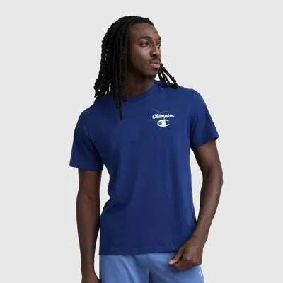 Champion Mens Crew Neck Short Sleeve Regular Fit Graphic T-shirt In Blue