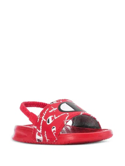 Champion Kids' Super Slide Warped Sandals In Red