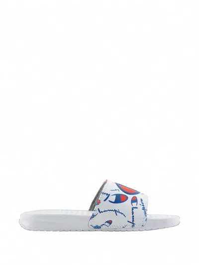 Champion Kids' Super Slide Warped Sandals In White