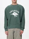 Champion Graphic Print Crew Neck Cotton Sweatshirt In Green