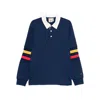 Champion Stripe-detail Long-sleeve Polo Shirt In Blue