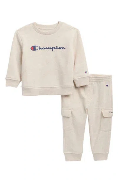Champion Babies'  Sweatshirt & Cargo Joggers Set In Neutral