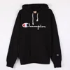 Champion Reverse Weave Logo Hoodie In Black