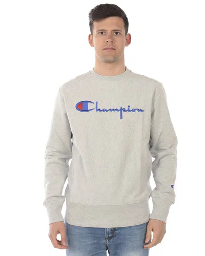 Champion Powerblend Hoodie, Full Script Logo In Gray