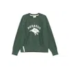 Champion Graphic Print Crew Neck Cotton Sweatshirt In Green