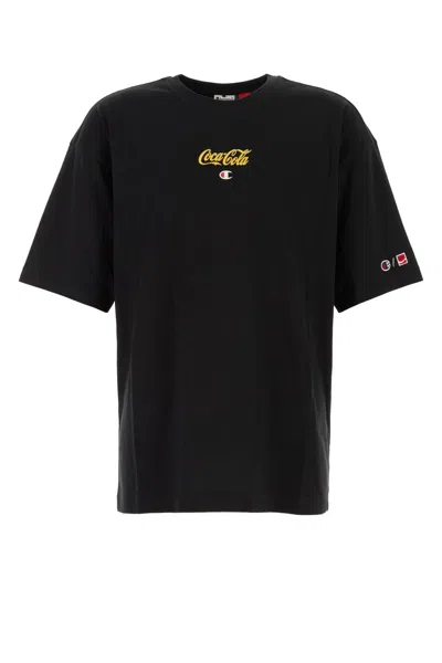 Champion Graphic Print Crew Neck T-shirt In Black