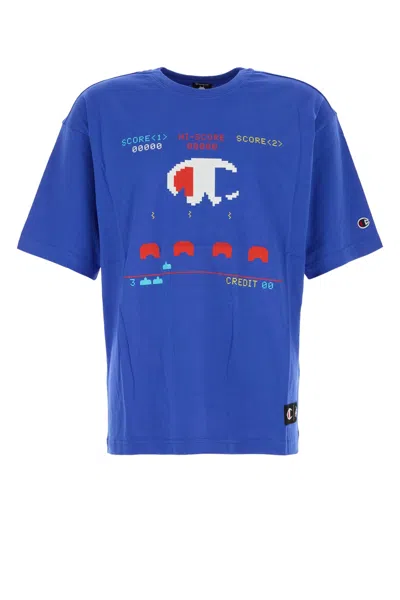Champion Man T-shirt Bright Blue Size L Cotton
