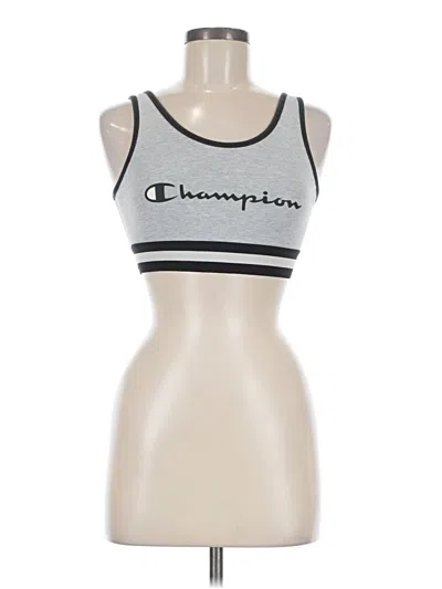 Pre-owned Champion Tank Top Silver Strapless Neckline Tops