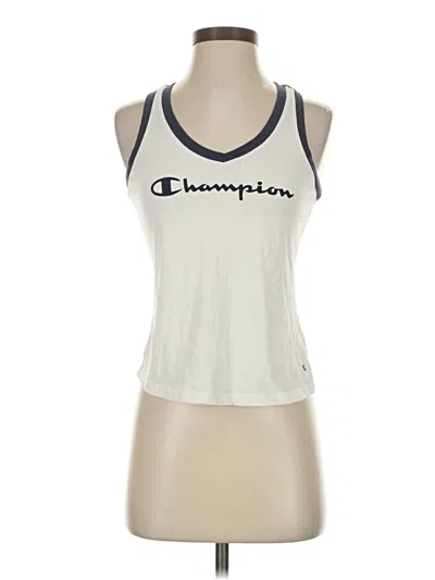 Pre-owned Champion Tank Top White Halter Neckline Tops