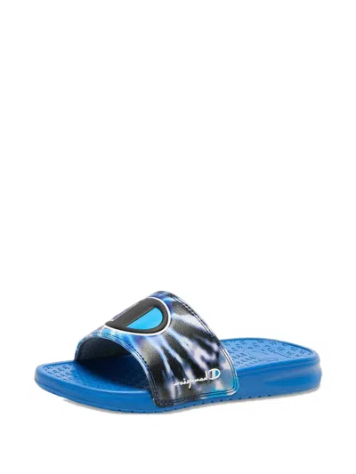 Champion Kids' Tie-dye-effect Slides In Blue