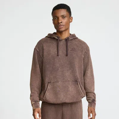 Champion Time Capsule Hoodie, Left Chest C"  Script Logo In Brown