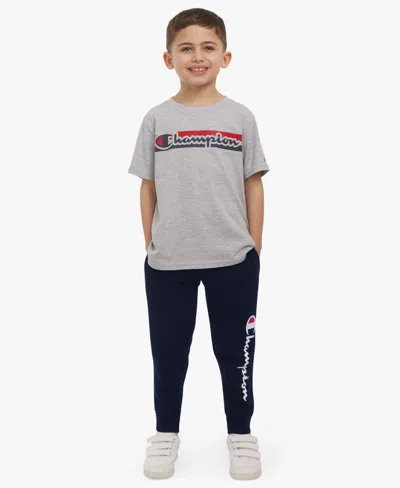 Champion Kids' Toddler & Little Boys 4t-7 2-piece T-shirt And Jogger Pants Set In Gray