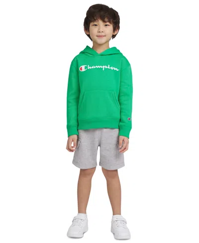 Champion Kids' Toddler & Little Boys Fleece Hoodie & Cargo Shorts, 2 Piece Set In Bright Green