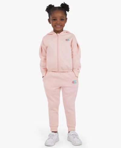 Champion Kids' Toddler & Little Girls 4t-6x 2-piece Full Zip Hoodie And Joggers Set In Pink