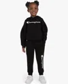 Champion Toddler & Little Girls 4t-6x 2-piece Pull-on Hoodie And Matching Joggers Set In Black