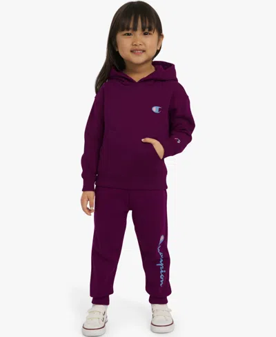 Champion Kids' Toddler Girls 2-piece Pull-on Hoodie And Joggers Set In Purple