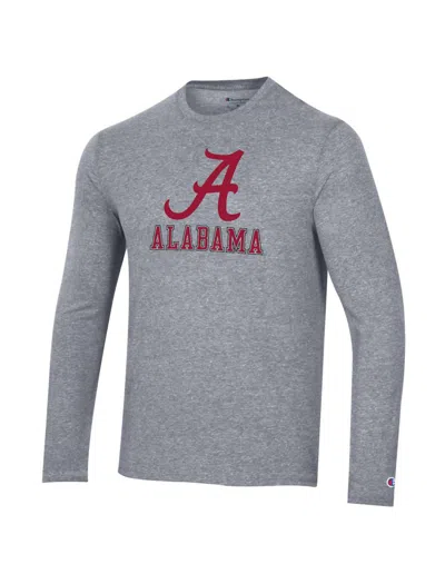 Champion Tri-blend Long Sleeve Tee Alabama In Gunsmoke Heather In Gray