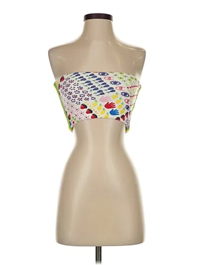 Pre-owned Champion Tube Top Ivory Strapless Neckline Tops In White