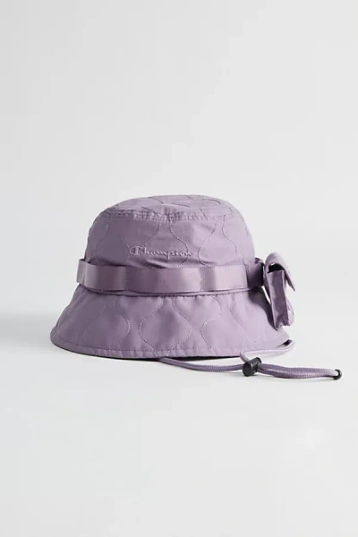 Champion Uo Exclusive Taslan Quilted Bucket Hat In Lavender At Urban Outfitters In Purple