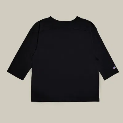 Champion Usa 3/4 Sleeve Football T-shirt In Black