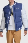 Champion Varsity Quilted Bomber Jacket In Blue