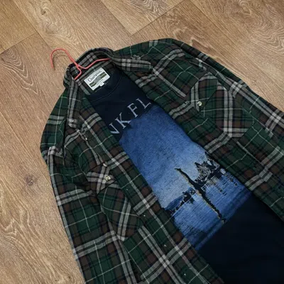 Pre-owned Champion Vintage 90's Plaid Flannel Shirt Y2k Streetwear Checkered In Green