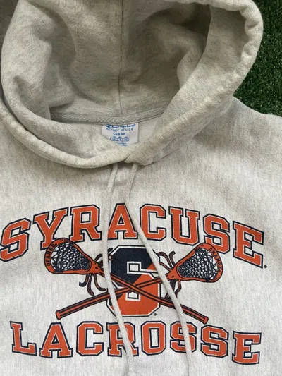 Pre-owned Champion Vintage  Syracuse Hoodie In Gray
