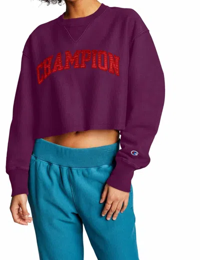 Champion Vintage Wash Reverse Weave Cropped Sweatshirt In Venetian Purple