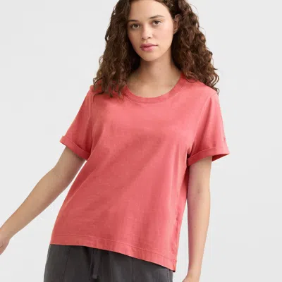 Champion Vintage Wash T-shirt, C Logo In Pink