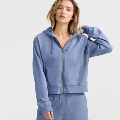Champion Vintage Wash Zip-up Hoodie,  C Logo In Blue