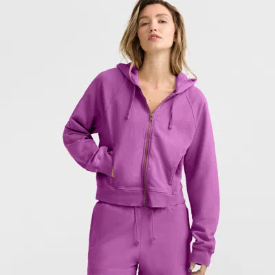 Champion Vintage Wash Zip-up Hoodie,  C Logo In Purple