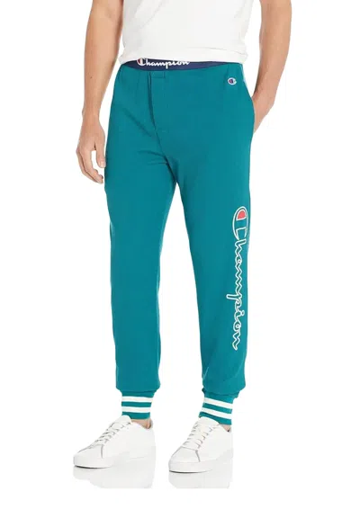 Champion Waffle Rib Cuff Sleep Pant In Gem Jade In Multi