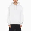 Champion Fleeced-cotton Solid Color Hoodie With Patchpocket In White