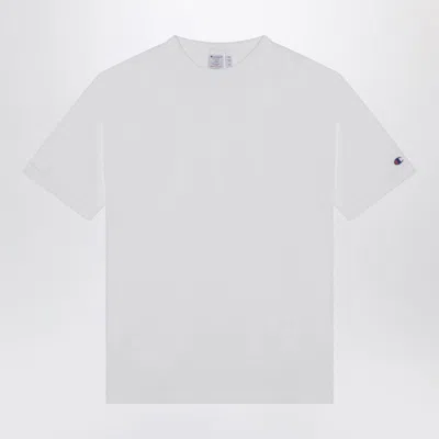 Champion White Cotton Crew-neck T-shirt In Gray