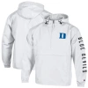 Champion White Duke Blue Devils Cloud Packable Half-zip Hooded Jacket In White