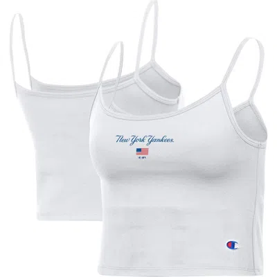 Champion White New York Yankees America Scoop Tank Top In Multi