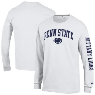 Champion White Penn State Nittany Lions Arch Over Logo 2-hit Long Sleeve T-shirt