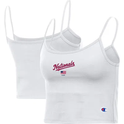 Champion White Washington Nationals America Scoop Tank Top