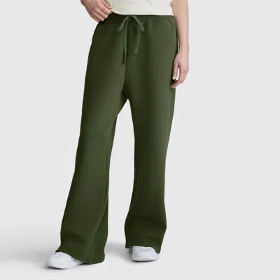 Champion Wide Leg Fleece Sweatpants, C Logo In Chive