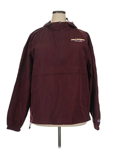 Pre-owned Champion Windbreaker Jacket In Burgundy