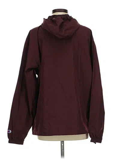 Pre-owned Champion Windbreaker Jacket In Burgundy
