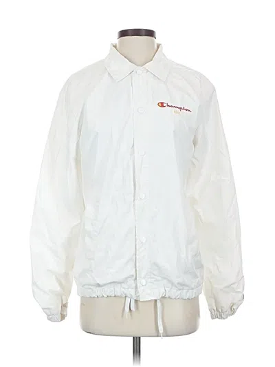 Pre-owned Champion Windbreaker Jacket In White