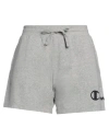 Champion Woman Shorts & Bermuda Shorts Light Grey Size L Cotton, Elastane