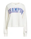 Champion Woman Sweatshirt White Size L Cotton, Polyester, Elastane In White