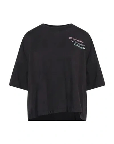 Champion Woman T-shirt Black Size L Cotton