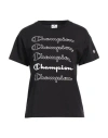 Champion Woman T-shirt Black Size L Cotton